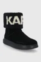 Semišové snehule Karl Lagerfeld KAPRI KOSI čierna
