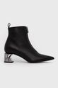 čierna Kožené členkové topánky Karl Lagerfeld Dámsky