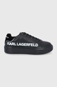 Karl Lagerfeld Ghete de piele textil negru KL62210.Black.Lthr.Mon