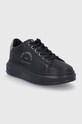 Kožené boty Karl Lagerfeld KAPRI KL62538.Black.Lthr.Mon černá AW21