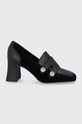 Karl Lagerfeld Czółenka KL31510.Black.Lthr.T tekstylny czarny KL31510.Black.Lthr.T