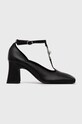 Karl Lagerfeld Czółenka skórzane KL31505.Black.Lthr słupek czarny KL31505.Black.Lthr