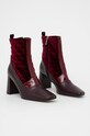 Karl Lagerfeld Botki skórzane KL33052.Wine.Lthr.Te KL33052.Wine.Lthr.Te bordowy AW21