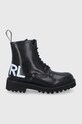 Шкіряні черевики Karl Lagerfeld Troupe без утеплення чорний KL45450I.Black.Lthr