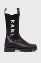 Karl Lagerfeld Sztyblety skórzane KL42590.000 tekstylny czarny KL42590.000