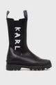 čierna Kožené topánky Chelsea Karl Lagerfeld Dámsky