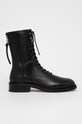AllSaints Botki skórzane Misty płaski czarny B4ZW0361.BLACK