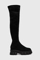 Vysoké čižmy Truffle Collection nezateplené čierna ROTA34.BLACK.MICROFIBR