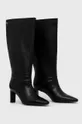 Δερμάτινες μπότες Sisley μαύρο