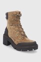 Tory Burch Botki zamszowe Lug Sole Hiker 85490.200 brązowy AW21