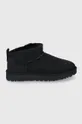 black UGG suede snow boots Classic Ultra Mini Women’s