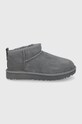 UGG suede snow boots Classic Ultra Mini synthetic insulation gray 1116109.GREY