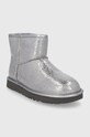 UGG Śniegowce skórzane Classic Mini Gunm 1125234.GUNM srebrny AW21