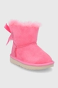 UGG Śniegowce zamszowe dziecięce Bailey Bow II Mini różowy