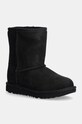 UGG Śniegowce zamszowe dziecięce T CLASSIC II brak zapięcia czarny 1017703T.BLK