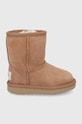 UGG Śniegowce zamszowe dziecięce T CLASSIC II brak zapięcia brązowy 1017703T.CHE