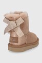 Dziewczynka UGG Śniegowce zamszowe dziecięce Mini Bailey Bow Glitz 1123617T.CHE brązowy