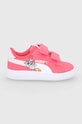 Puma Buty dziecięce Smash v2 Lil Puma V Inf 380905 imitacja skóry licowej różowy 380905