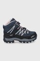 Detské semišové topánky CMP KIDS RIGEL MID TREKKING SHOE WP semišová koža tmavomodrá 3Q12944.54UG