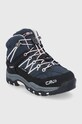 CMP buty zamszowe dziecięce KIDS RIGEL MID TREKKING SHOE WP 3Q12944.54UG granatowy AW21