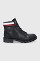 Topánky Tommy Hilfiger usňová koža čierna FM0FM03825