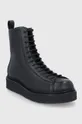 Δερμάτινα παπούτσια Emporio Armani μαύρο