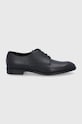 Kožne cipele Emporio Armani zrnata koža crna X4C587.XF312.NERO.NERO