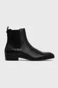 čierna Kožené topánky Chelsea Karl Lagerfeld Pánsky