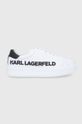 biały Karl Lagerfeld Buty skórzane KL52225.010 Męski