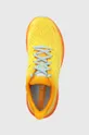 yellow Hoka One One shoes CLIFTON