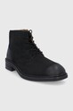 Superdry Pantofi înalți de piele MF210062A.02A negru AW21