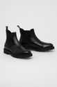 Kožené kotníkové boty Sisley černá