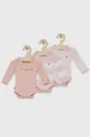 рожевий Боді для немовлят Tommy Hilfiger (3-pack) Дитячий