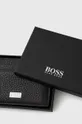 чорний Шкіряний гаманець Boss