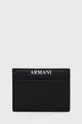 чорний Шкіряний чохол на банківські карти Armani Exchange Чоловічий