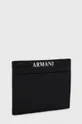 Шкіряний чохол на банківські карти Armani Exchange чорний
