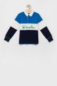 modrá Detská bavlnená košeľa s dlhým rukávom United Colors of Benetton Chlapčenský