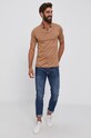 Bavlnené polo tričko Boss 50459486 béžová AW21