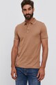 Bavlnené polo tričko Boss béžová 50459486