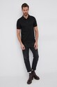 Bavlnené polo tričko Boss 50459486 čierna AW21