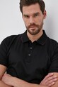 Boss Polo de bumbac negru 50459486