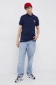 Superdry Polo bawełniane granatowy