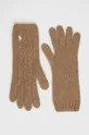 καφέ Μάλλινα γάντια Polo Ralph Lauren Γυναικεία