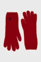κόκκινο Μάλλινα γάντια Polo Ralph Lauren Γυναικεία