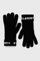 μαύρο Γάντια με μείγμα κασμίρ Karl Lagerfeld Γυναικεία