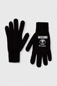 Moschino rękawiczki wełniane wełna czarny M2410.65252