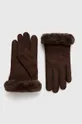 brązowy UGG rękawiczki zamszowe Damski