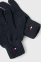Detské bavlnené rukavice Tommy Hilfiger tmavomodrá