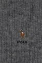 Šál s prímesou vlny Polo Ralph Lauren sivá