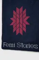 Шарф з домішкою вовни Femi Stories темно-синій